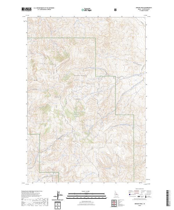 US Topo 7.5-minute map for Grouse Peak ID