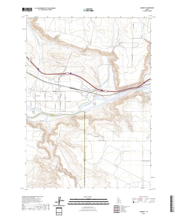 US Topo 7.5-minute map for Hammett ID