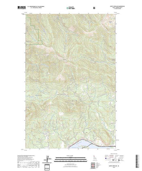 US Topo 7.5-minute map for Happy Fork Gap ID