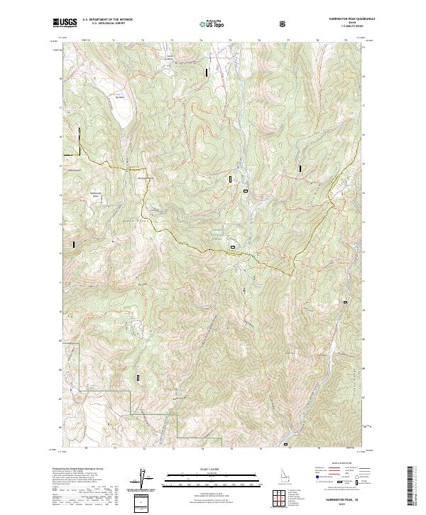 US Topo 7.5-minute map for Harrington Peak ID