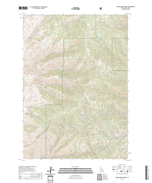 US Topo 7.5-minute map for Harris Creek Summit ID