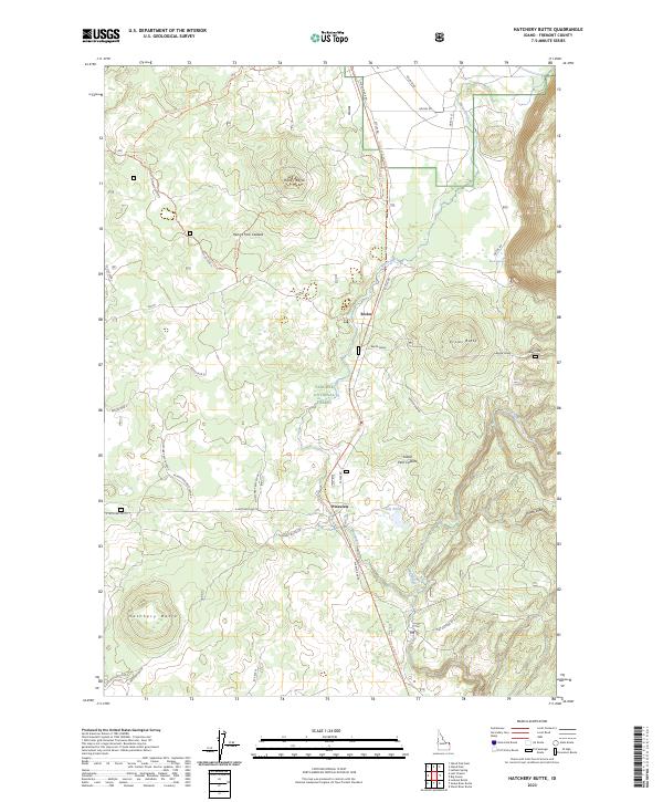 US Topo 7.5-minute map for Hatchery Butte ID