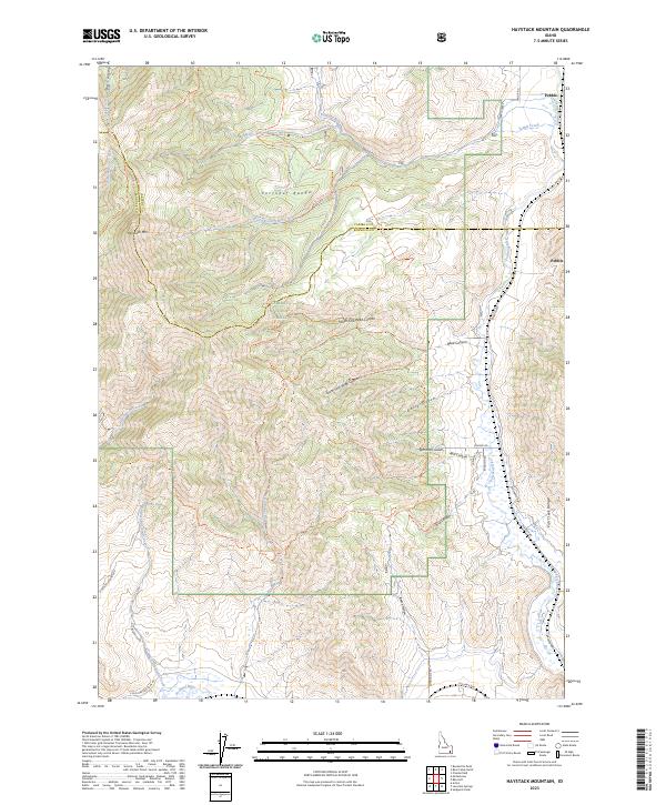 US Topo 7.5-minute map for Haystack Mountain ID