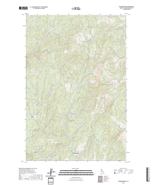 US Topo 7.5-minute map for Headquarters ID