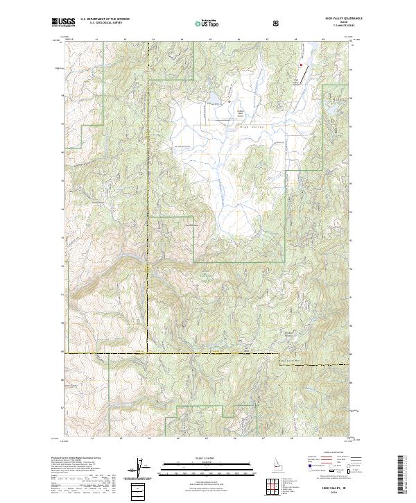 US Topo 7.5-minute map for High Valley ID