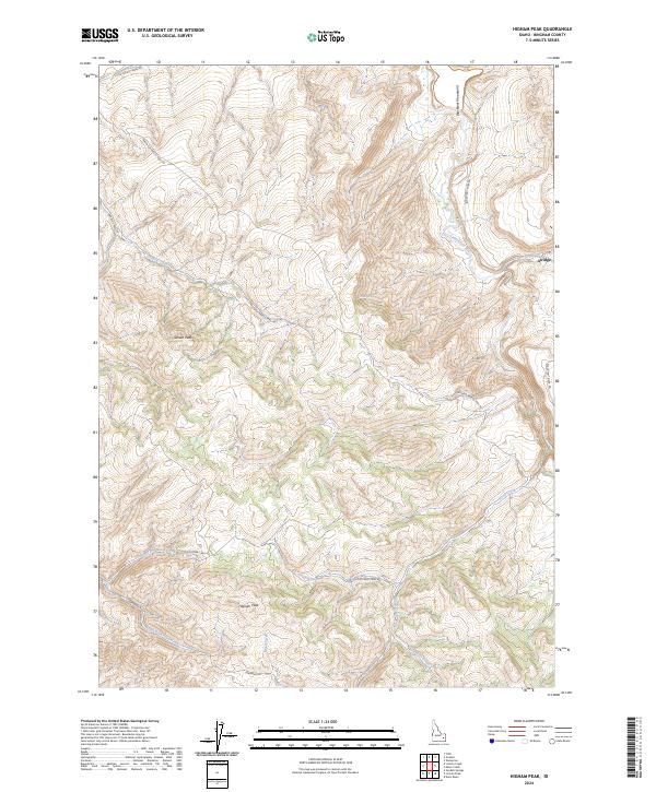 US Topo 7.5-minute map for Higham Peak ID