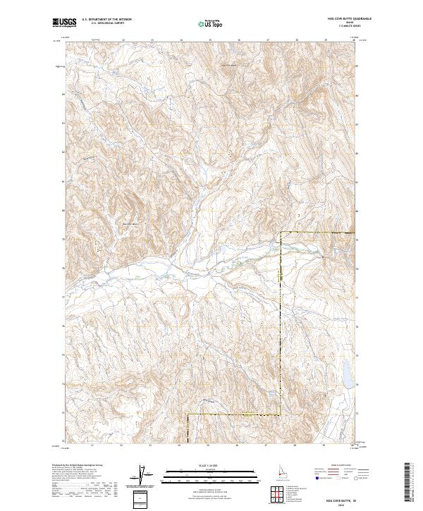 US Topo 7.5-minute map for Hog Cove Butte ID