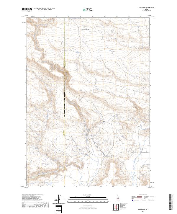 US Topo 7.5-minute map for Hog Creek ID