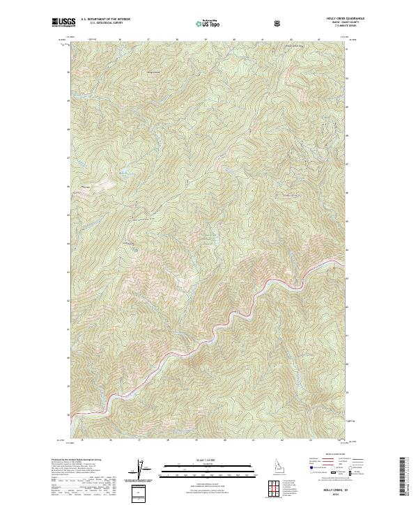 US Topo 7.5-minute map for Holly Creek ID