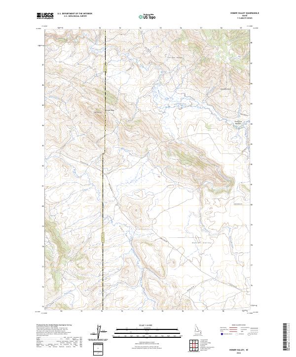 US Topo 7.5-minute map for Homer Valley ID