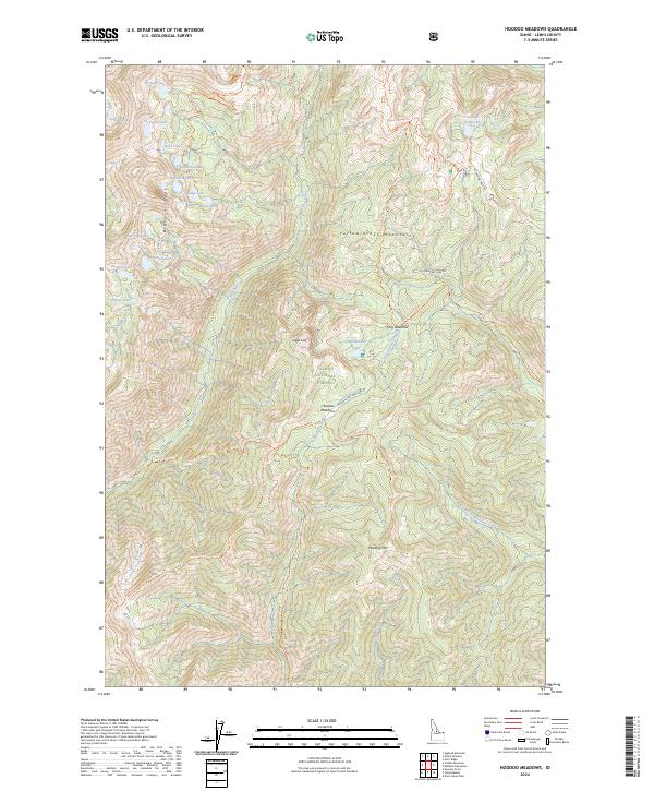 US Topo 7.5-minute map for Hoodoo Meadows ID