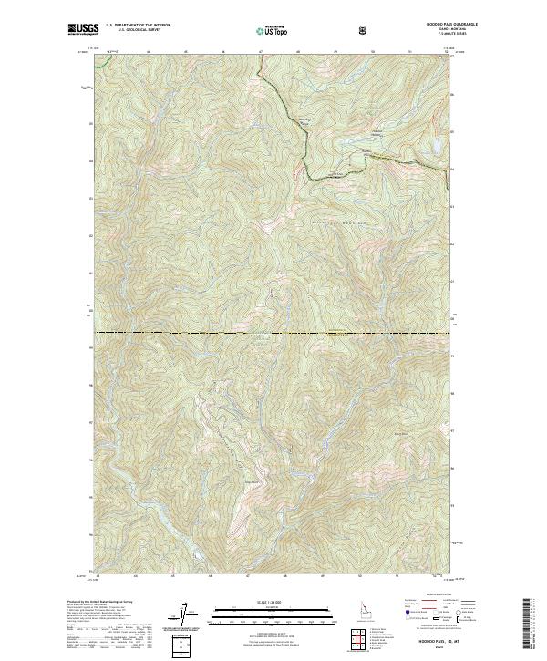 US Topo 7.5-minute map for Hoodoo Pass IDMT