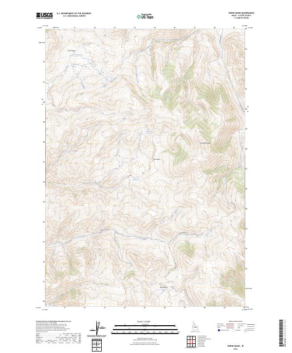 US Topo 7.5-minute map for Horse Basin ID