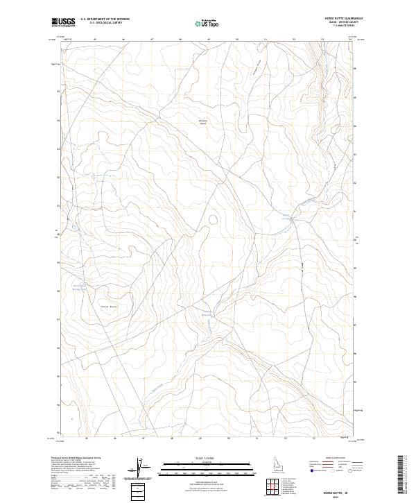 US Topo 7.5-minute map for Horse Butte ID