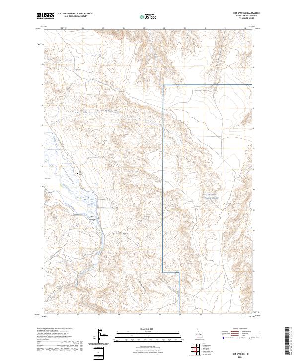 US Topo 7.5-minute map for Hot Springs ID