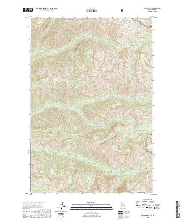 US Topo 7.5-minute map for Hunter Peak IDMT