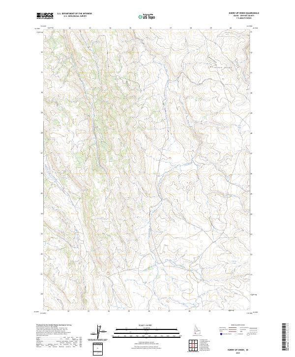 US Topo 7.5-minute map for Hurry Up Creek ID