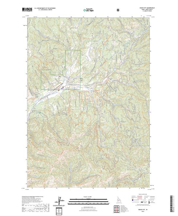 US Topo 7.5-minute map for Idaho City ID