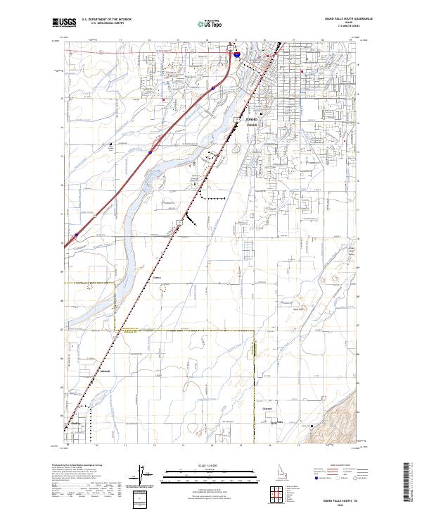 US Topo 7.5-minute map for Idaho Falls South ID