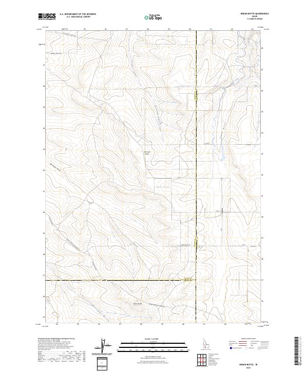 US Topo 7.5-minute map for Indian Butte ID