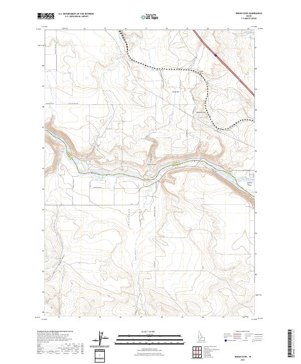 US Topo 7.5-minute map for Indian Cove ID