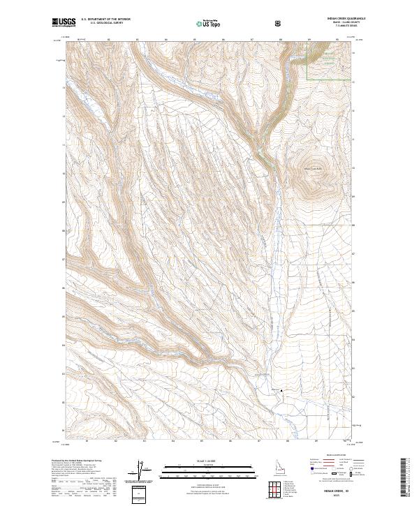 US Topo 7.5-minute map for Indian Creek ID