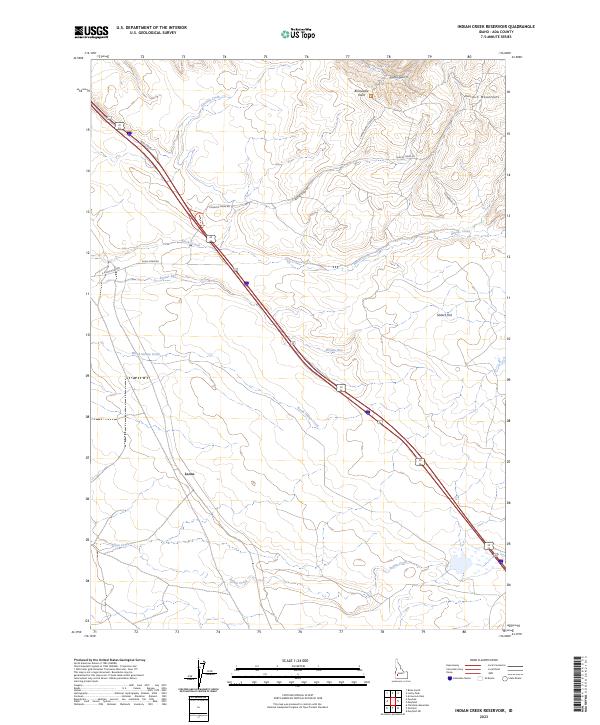 US Topo 7.5-minute map for Indian Creek Reservoir ID