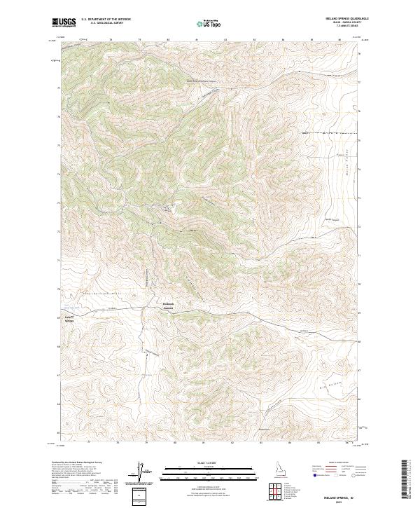 US Topo 7.5-minute map for Ireland Springs ID