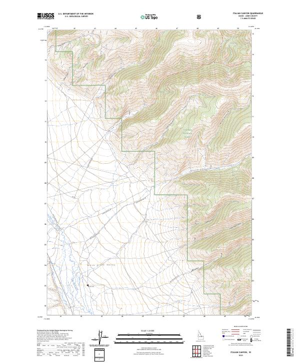 US Topo 7.5-minute map for Italian Canyon ID