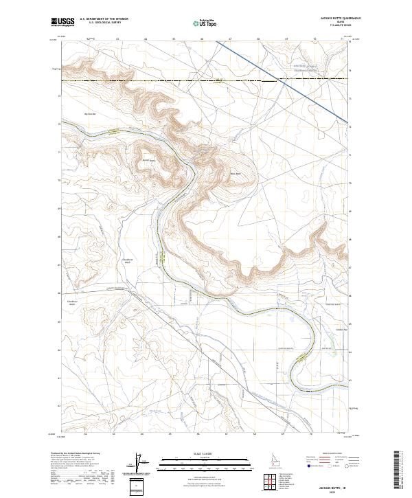 US Topo 7.5-minute map for Jackass Butte ID