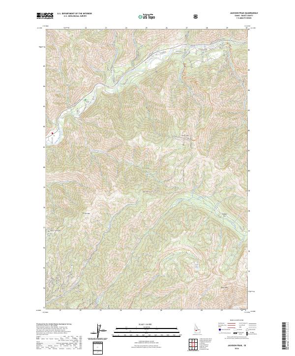 US Topo 7.5-minute map for Jackson Peak ID