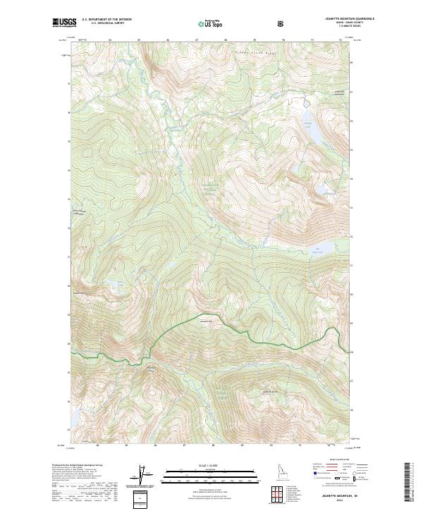 US Topo 7.5-minute map for Jeanette Mountain ID