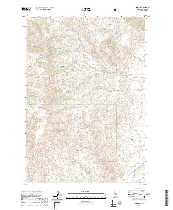 US Topo 7.5-minute map for Jerry Peak ID