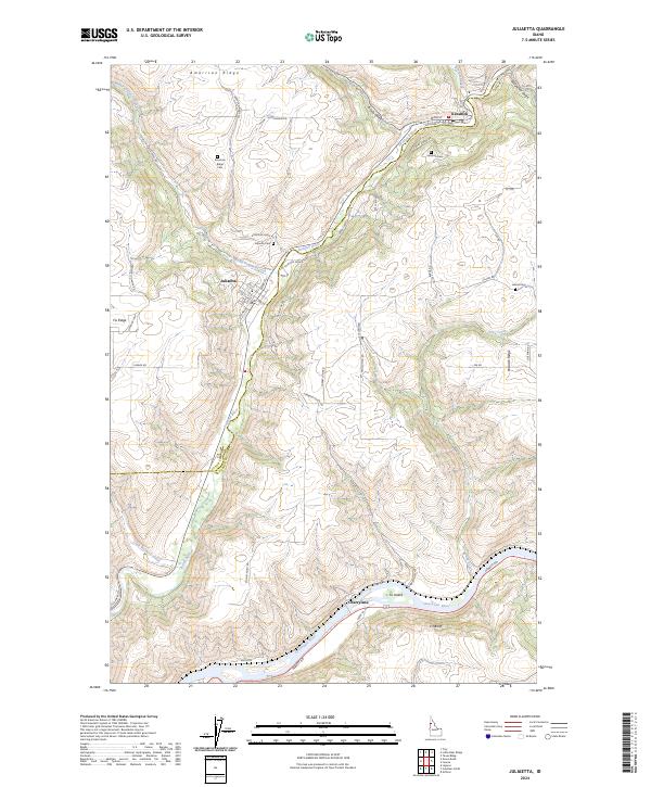 US Topo 7.5-minute map for Juliaetta ID