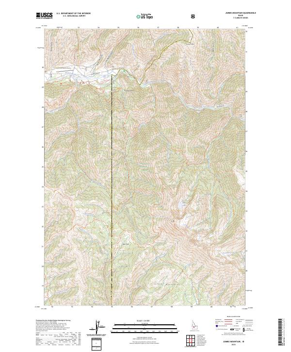 US Topo 7.5-minute map for Jumbo Mountain ID