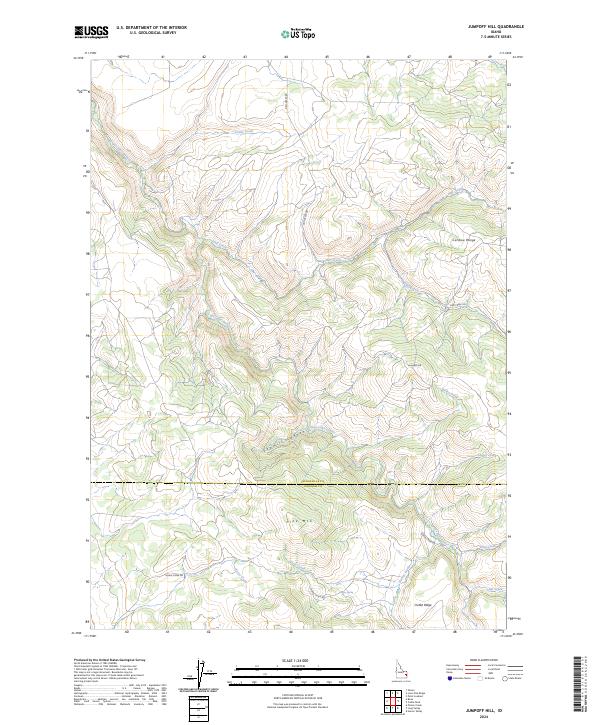 US Topo 7.5-minute map for Jumpoff Hill ID