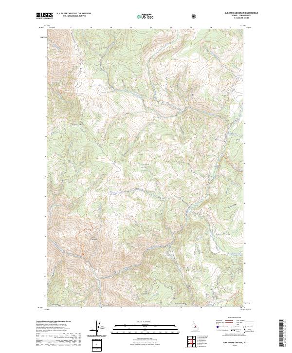 US Topo 7.5-minute map for Jureano Mountain ID