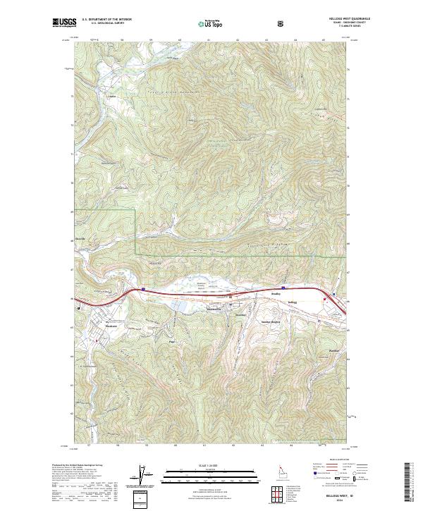 US Topo 7.5-minute map for Kellogg West ID