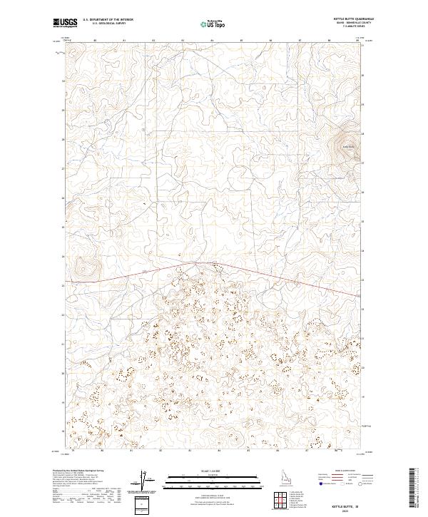 US Topo 7.5-minute map for Kettle Butte ID