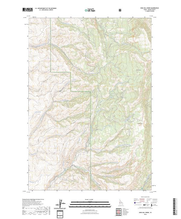 US Topo 7.5-minute map for King Hill Creek ID