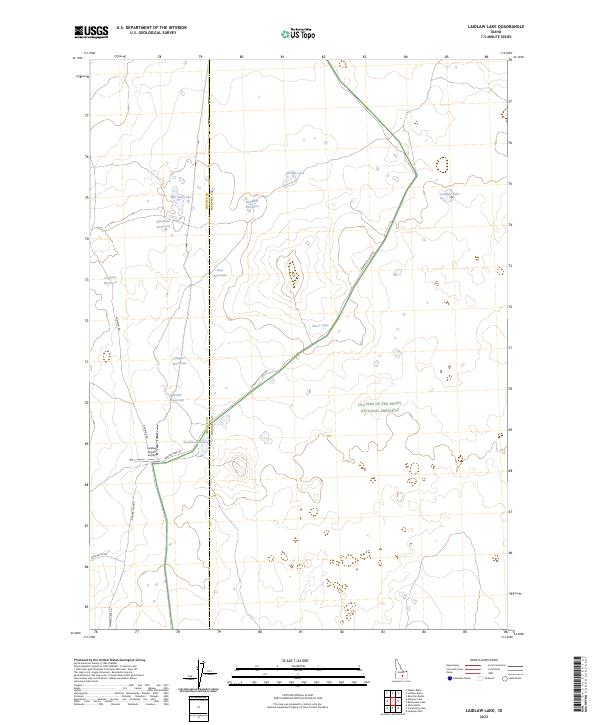 US Topo 7.5-minute map for Laidlaw Lake ID