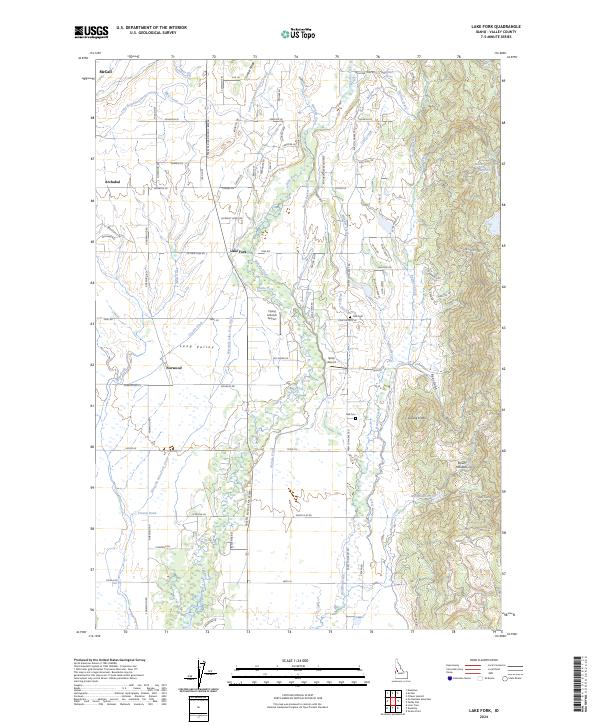 US Topo 7.5-minute map for Lake Fork ID