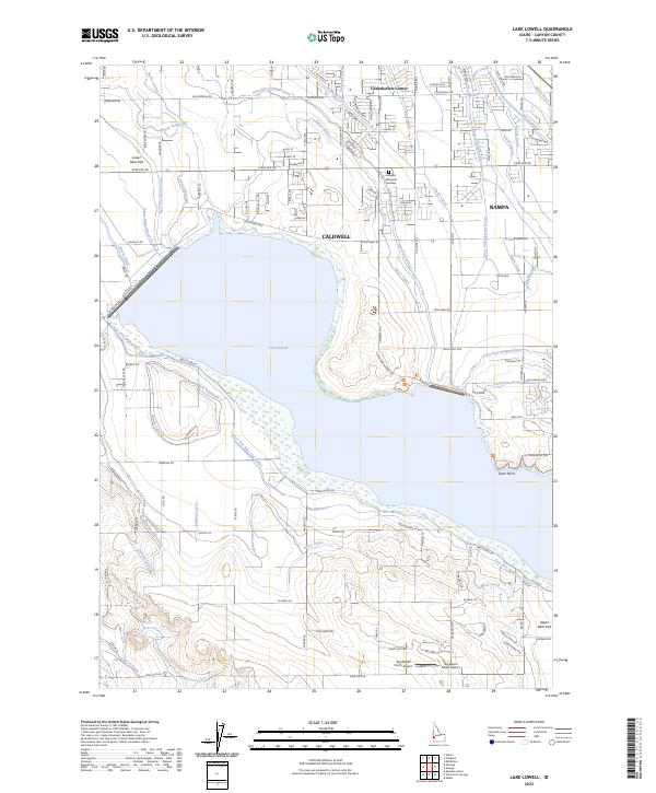 US Topo 7.5-minute map for Lake Lowell ID