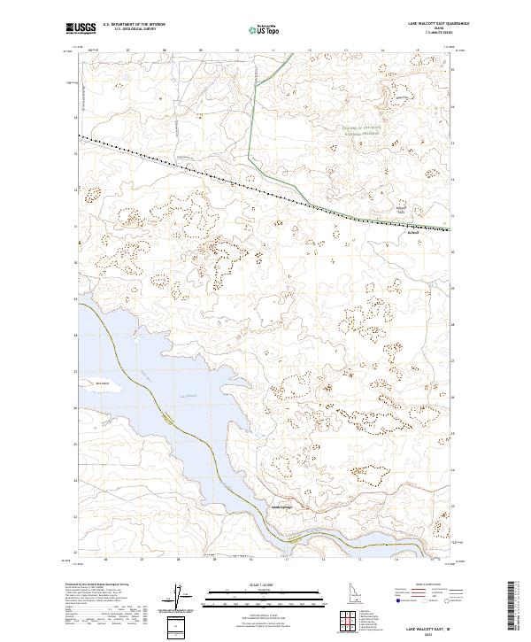 US Topo 7.5-minute map for Lake Walcott East ID