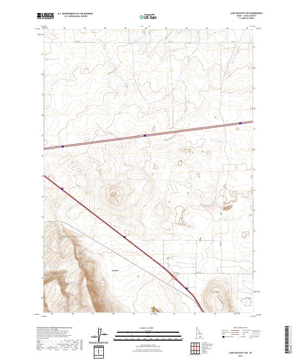 US Topo 7.5-minute map for Lake Walcott SW ID