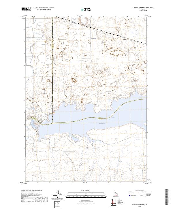 US Topo 7.5-minute map for Lake Walcott West ID