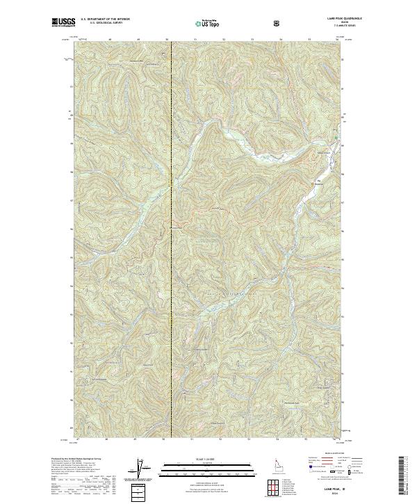 US Topo 7.5-minute map for Lamb Peak ID