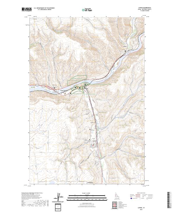 US Topo 7.5minute map for Lapwai ID American Map Store