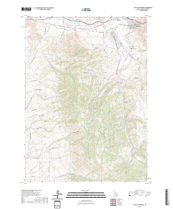 US Topo 7.5-minute map for Lava Hot Springs ID