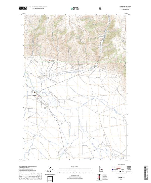 US Topo 7.5-minute map for Leadore ID